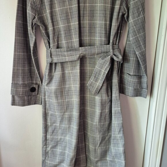 BNWT Dynamite Long Oversized Plaid Trench Coat Women XS - Picture 5 of 5